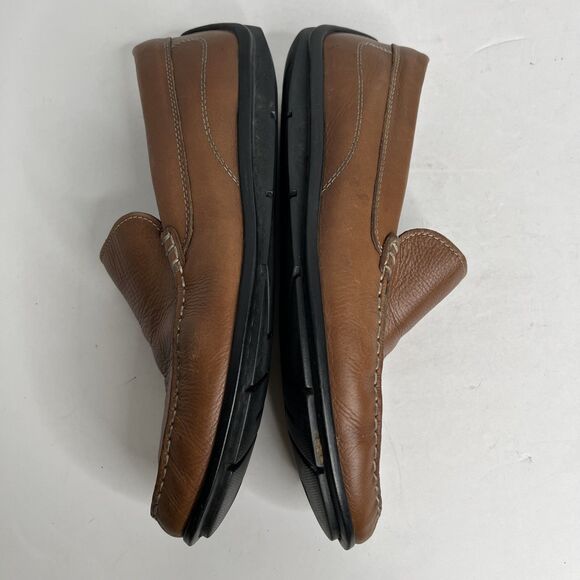 Ecco Classic Moc Brown Leather Slip On Loafers Driving Shoes  SZ 8 8.5 EU 41